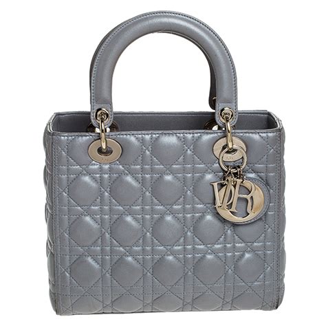 lady dior steel grey|christian Dior lady medium.